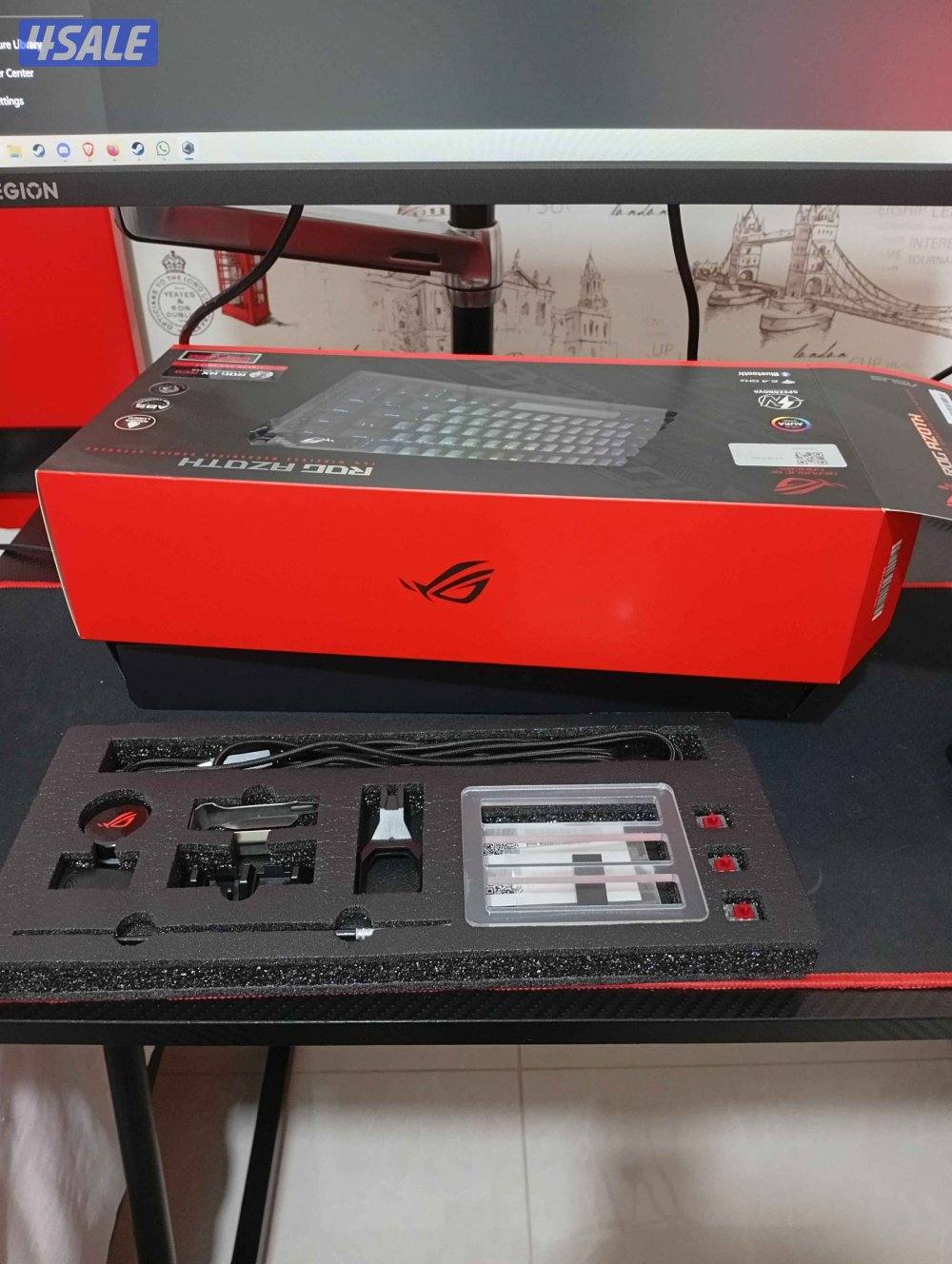 Rog AzothWireless بدون الكبساب الاصلايات keycaps glorious black ask3