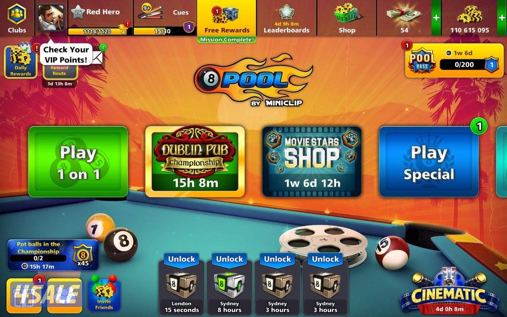 عرض العيد بلياردو حسابات 100m & 1b كوينز بارخص الاسعار2