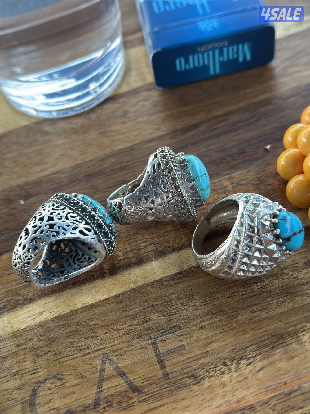 للبيع خواتم فيروز صياغات مميزه وفضه ثقيله نوادر الواحد ب ٣٠4