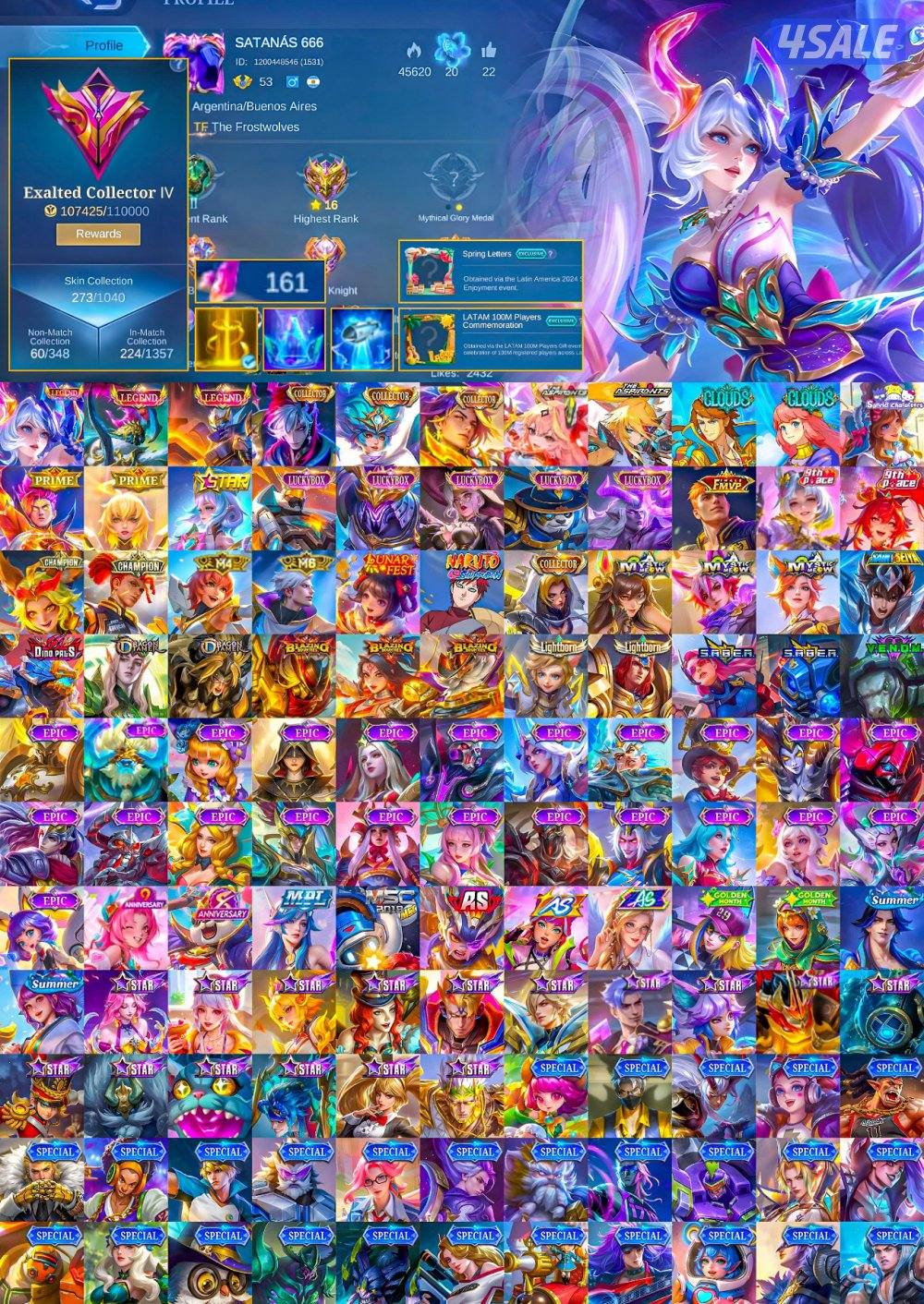 حساب موبايل ليجند قوي للبيع0