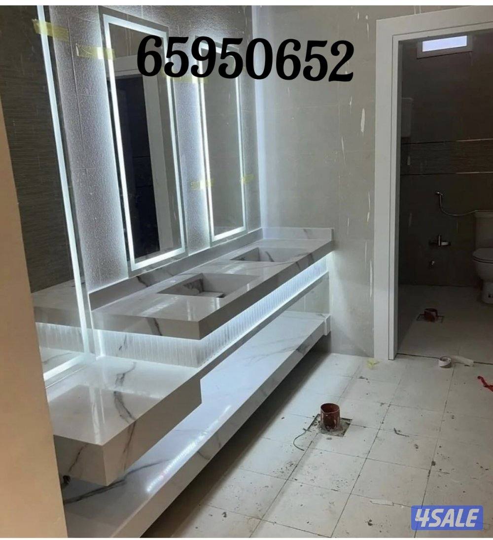 مغاسل رخام صناعي وطبيعي وطاولات اسعار ممتازه وجوده وسرعه تركيب4