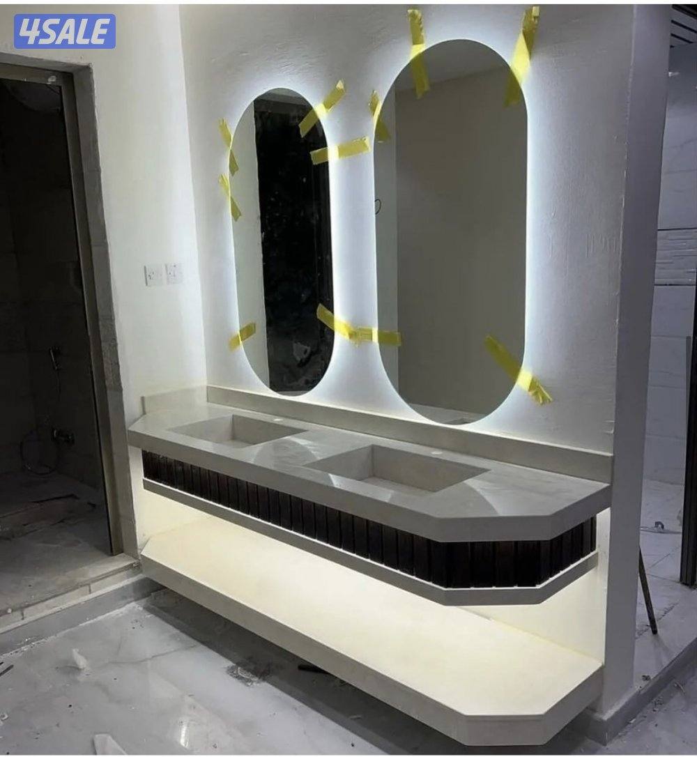 مغاسل رخام صناعي وطبيعي وطاولات اسعار ممتازه وجوده وسرعه تركيب10