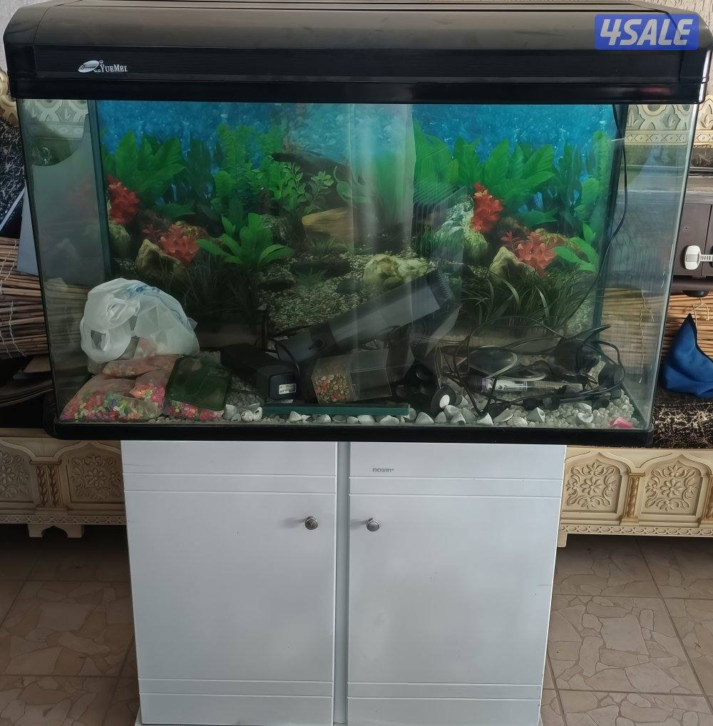 للبيع حوض سمك جديد مع كامل اغراضه0