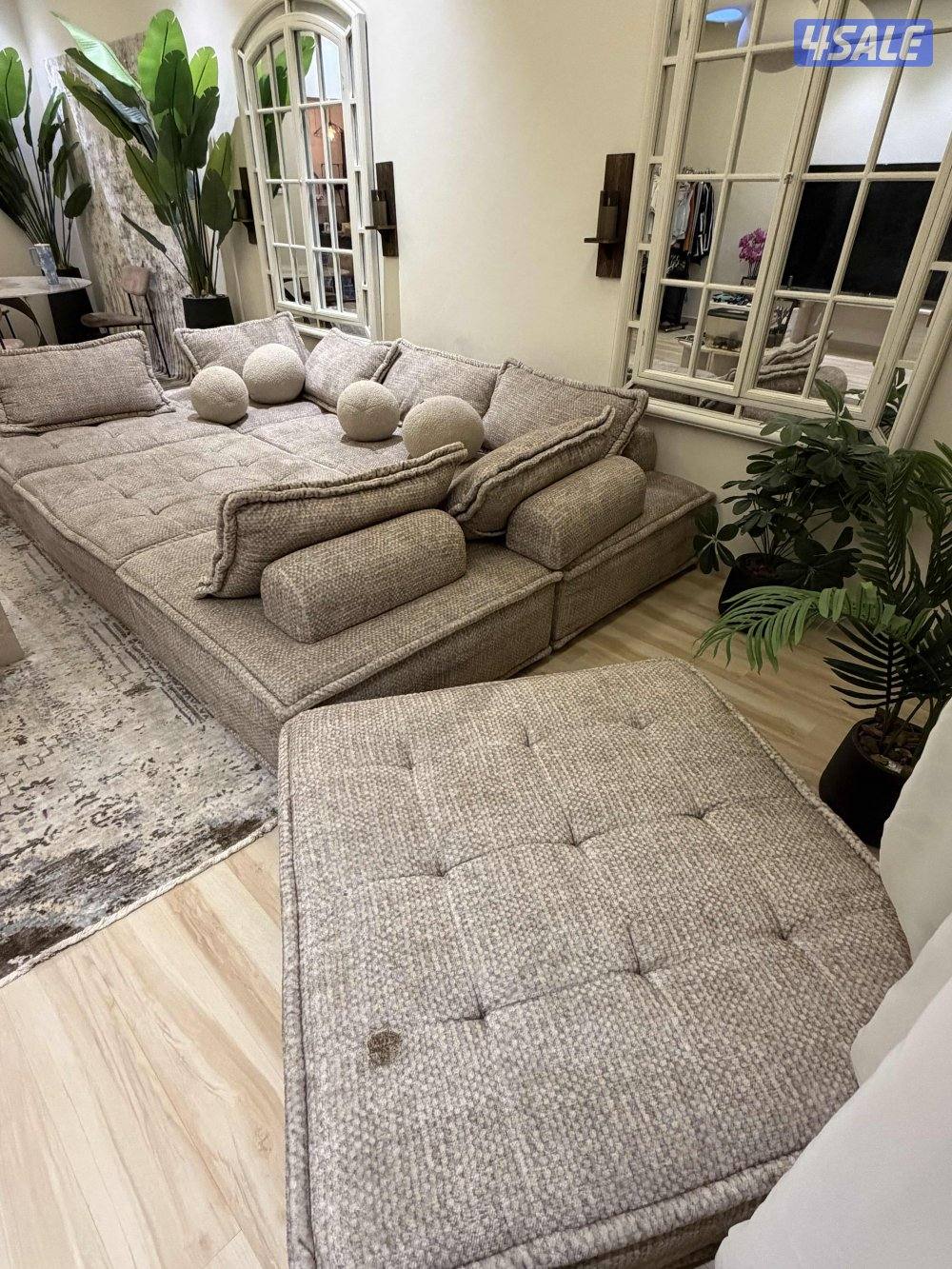 طقم كنب رمادي من هومسنتر عدد 7 قطع0