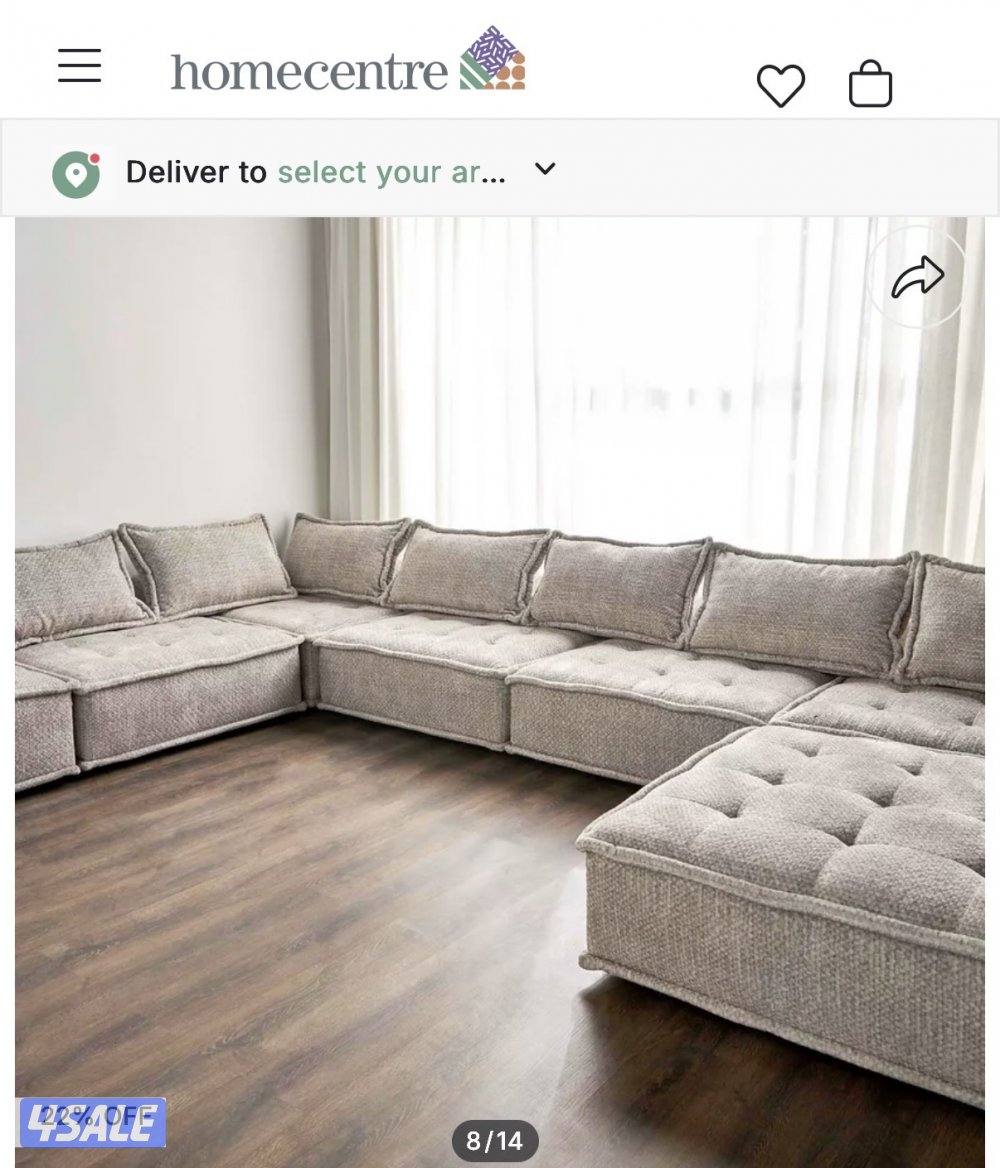 طقم كنب رمادي من هومسنتر عدد 7 قطع6