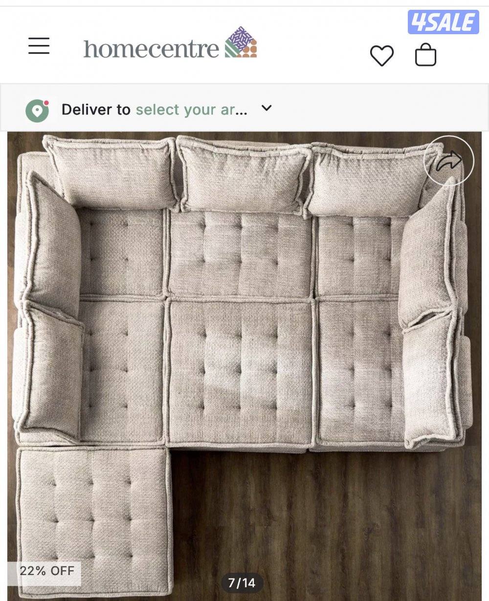 طقم كنب رمادي من هومسنتر عدد 7 قطع7