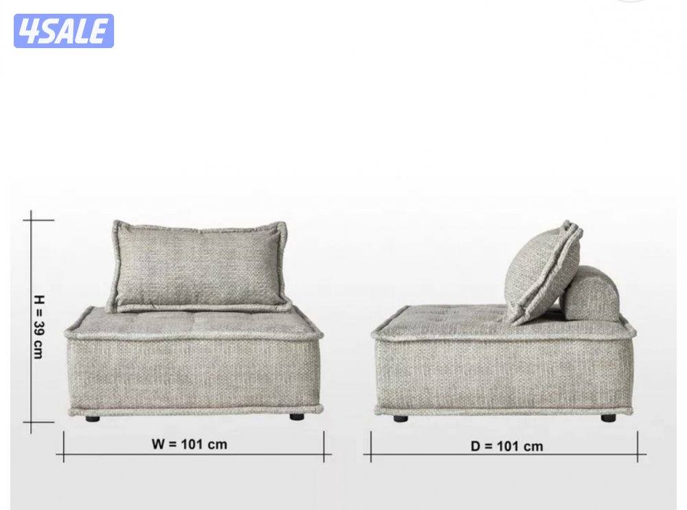 طقم كنب رمادي من هومسنتر عدد 7 قطع9