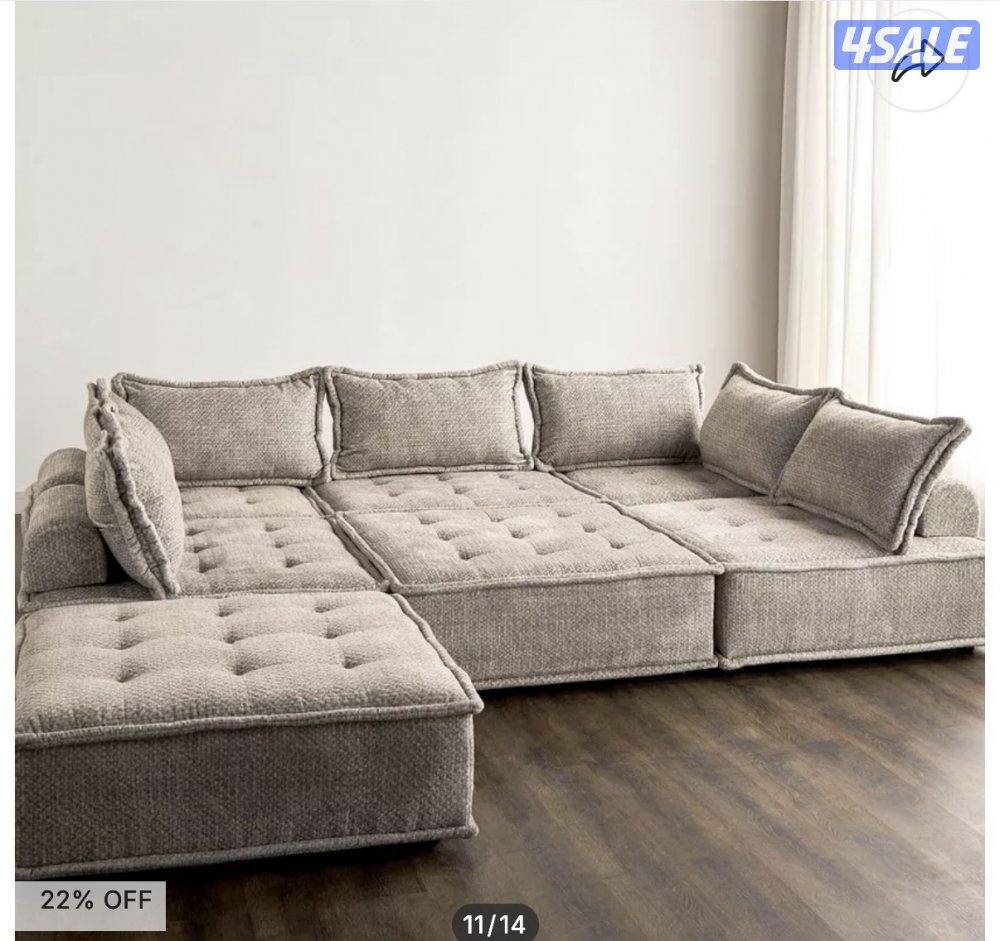 طقم كنب رمادي من هومسنتر عدد 7 قطع10