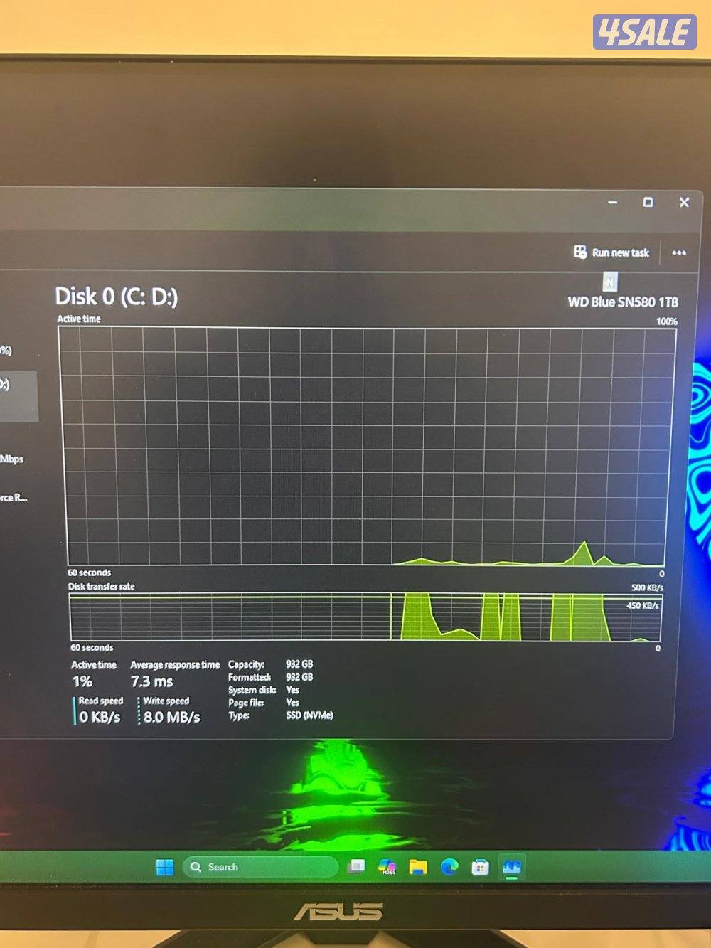 سيت اب كامل i5 14th-- كرت 4060 مع شاشه 180فريم-- ماوس و كيبورد ميكانيك10