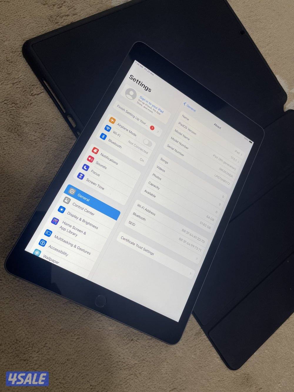 ايباد ابل 9 التاسع 64 قيقا بطارية 100 نظيف حيل ما فيه زلوغ4