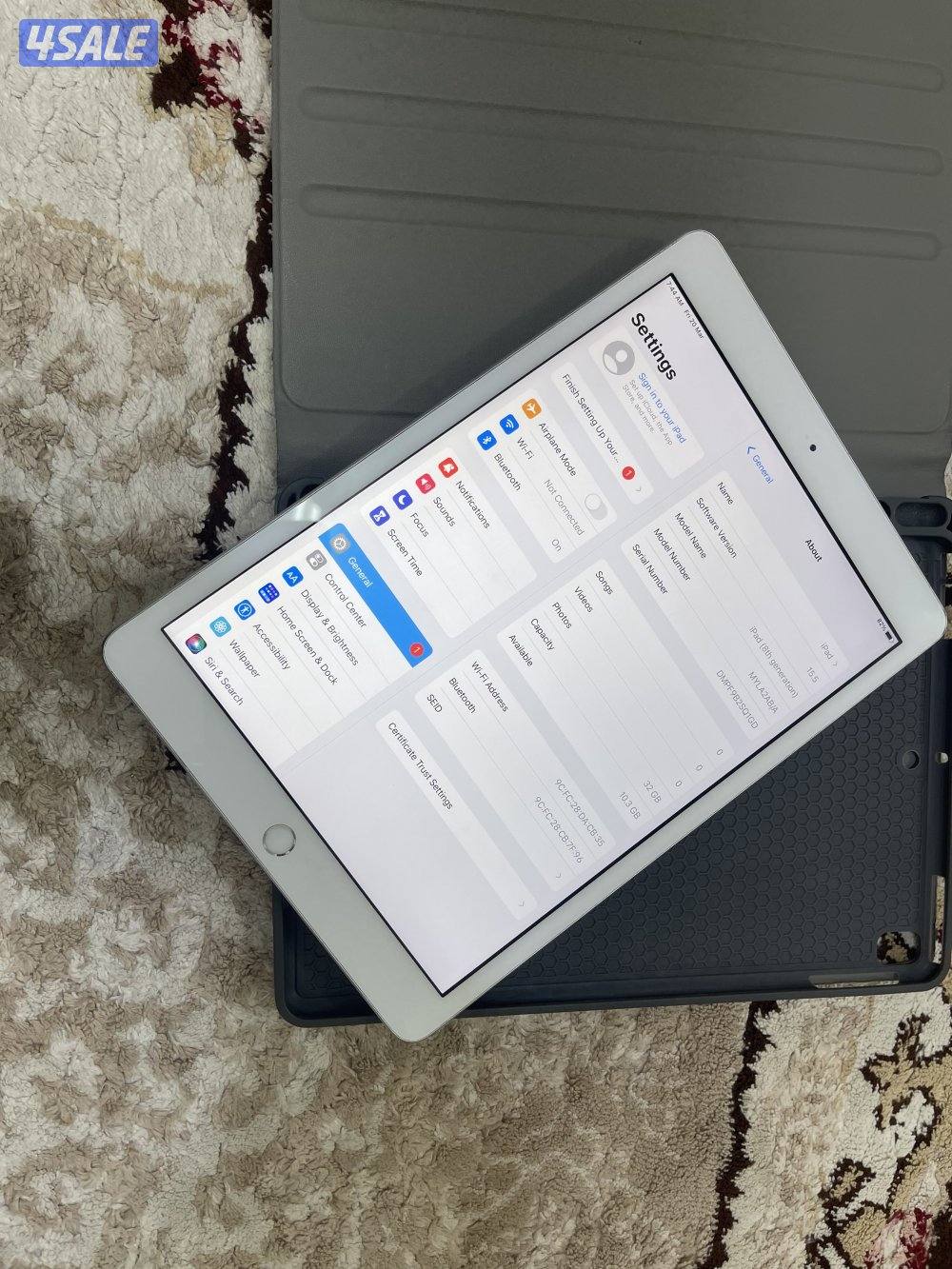 ايباد ابل 8 الثامن 32 قيقا نظيف مو مفتوح ولا مصلح تحديث جديد مع بوك3