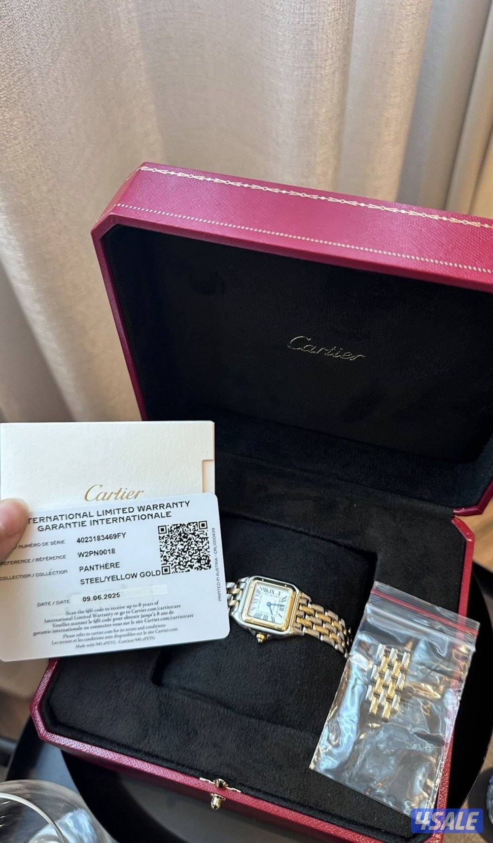 ساعة كارتييه اصلية مع كامل مرفقاتها قياس 272