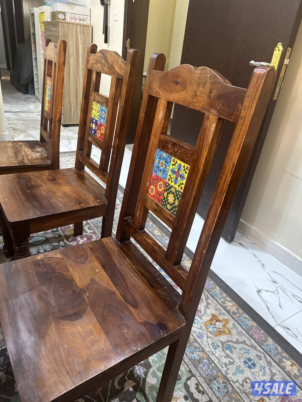 طاولة طعام وبوفيه خشب هندي فخم جدا قوي أصلي مع ٨ كراسي أنيقه مريحه1