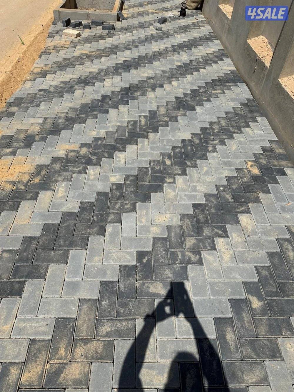 معلم بلاط..تركيب بلاط متداخل..بلاط خارجي.. معلم كاشي .11