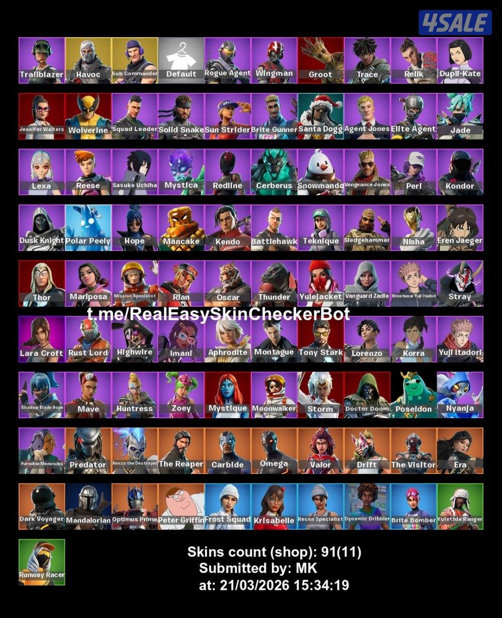 حساب نادر فورت نايت4