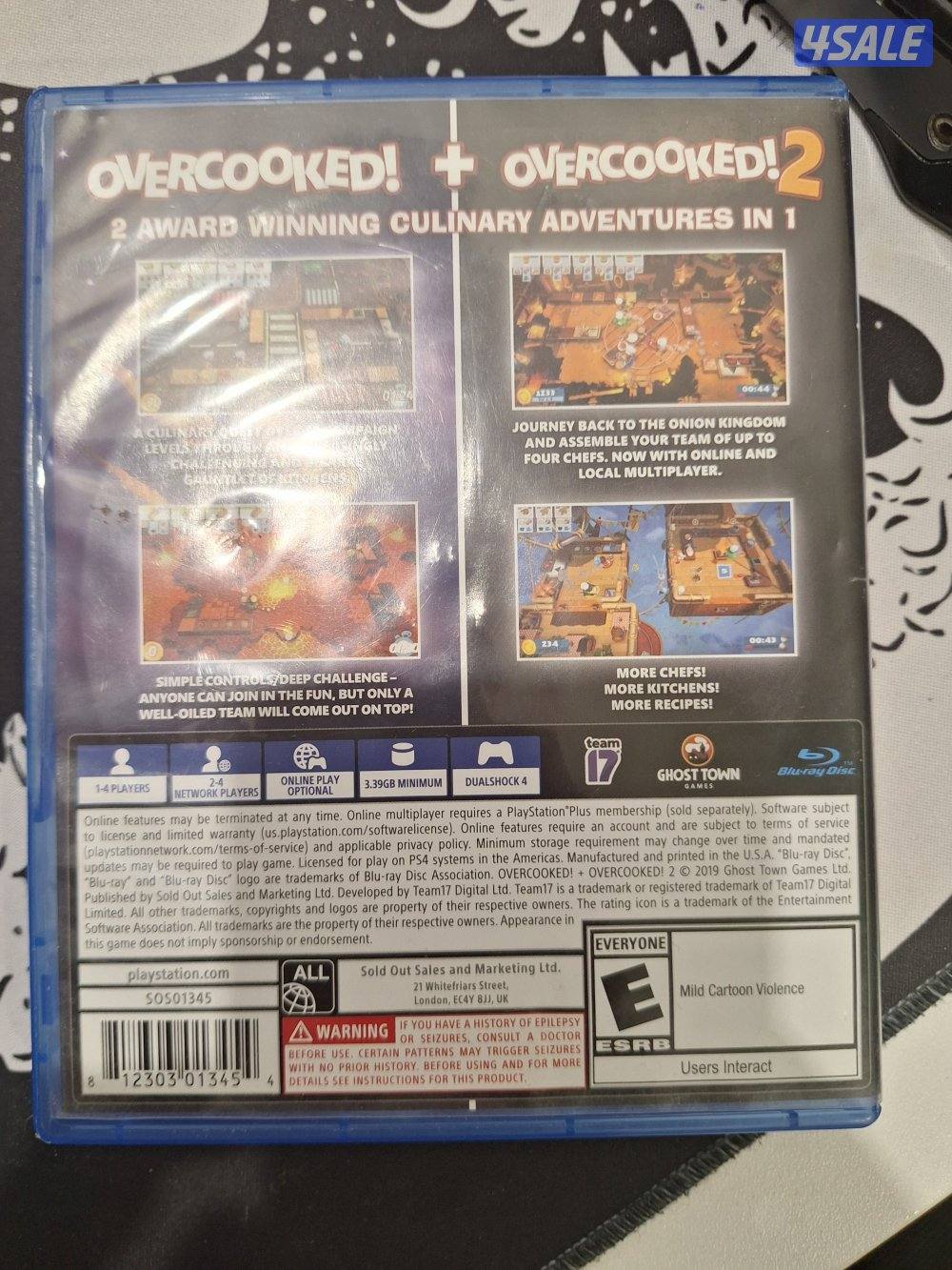 Overcooked + Overcooked 2 CD Playstation game Used1