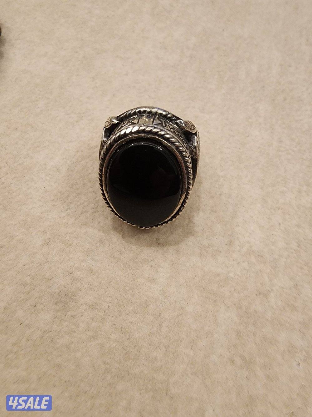 خاتم تحصين ملكي شغل يدوي فضه ثقيله وعقيق يماني شفه عبد4