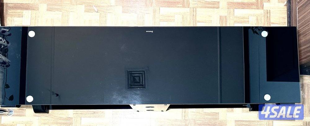 DIXON BLACK GLASS TOP TV TABLE, 3 months old, Like NEW, No scratches5