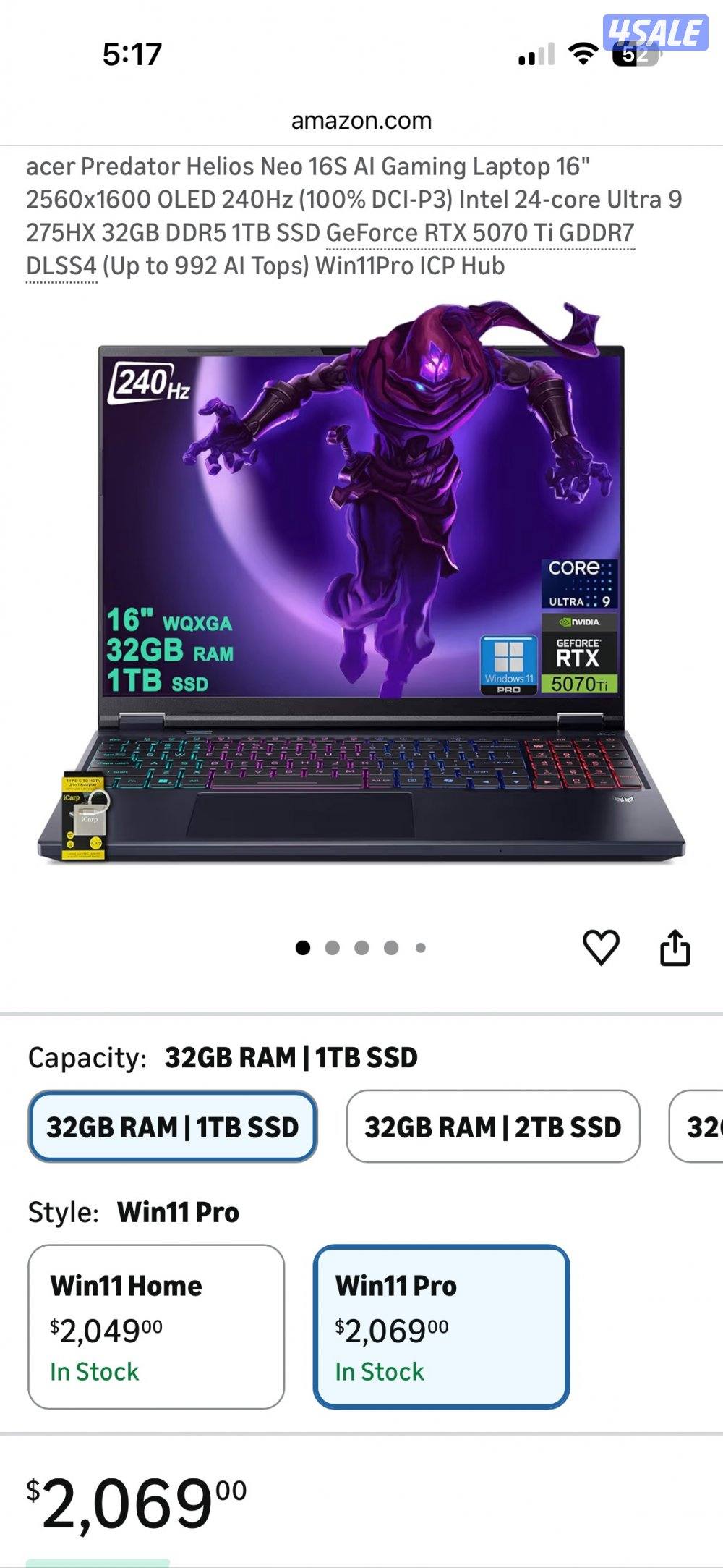 Helios 16 5070ti oled0