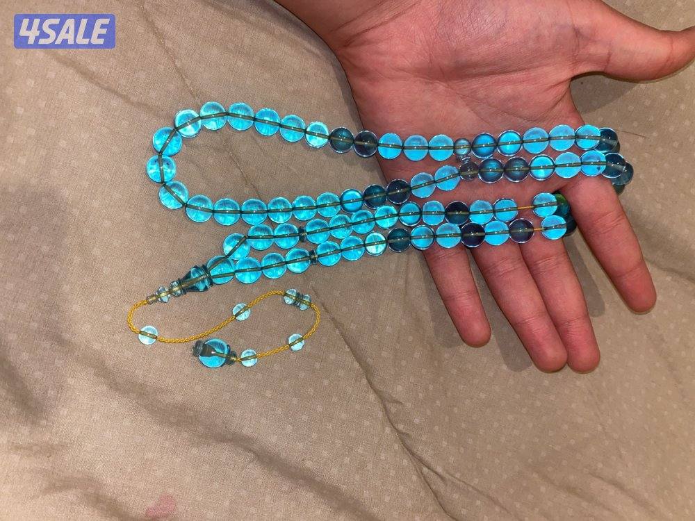 مسباح كاست أمريكي اكوامرين ١٠ملي ٧١خرزه مسباح فيه طول خراطه جملت قرصان3