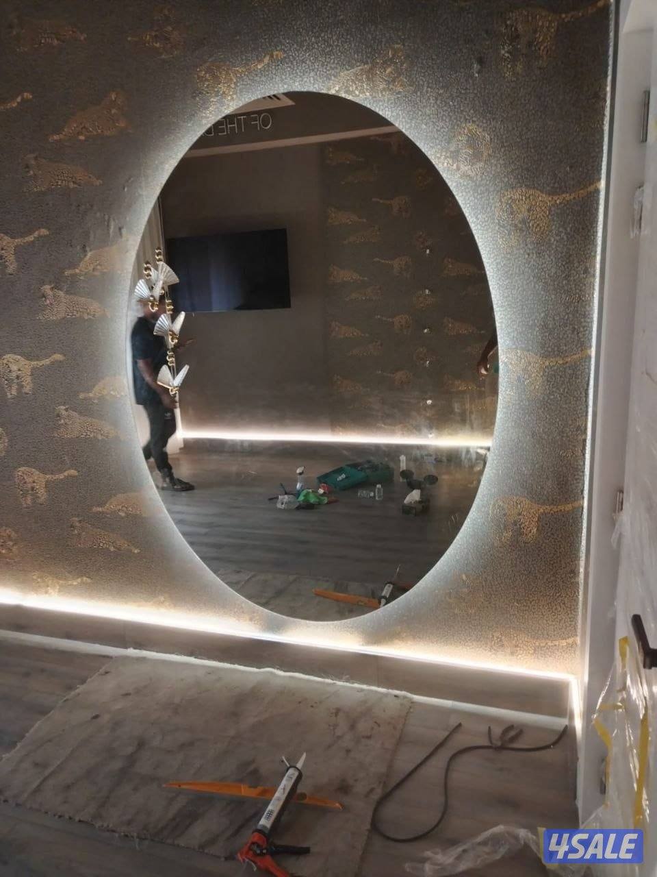 فني تركيب زجاج و مرايات. بلكونات.طاولات. شوربكس قواطع.مرايا مضيئة6