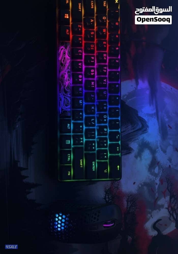 كيبورد للبيع ميكانيكل HyperX alloy origins 60 RED switch نضيف جدا0