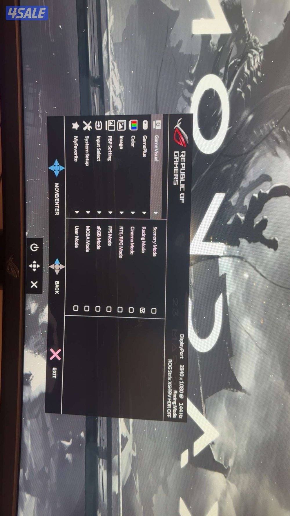 شاشه asus rog للبيع مستعمله ونظيفه شاشه قيمنق2