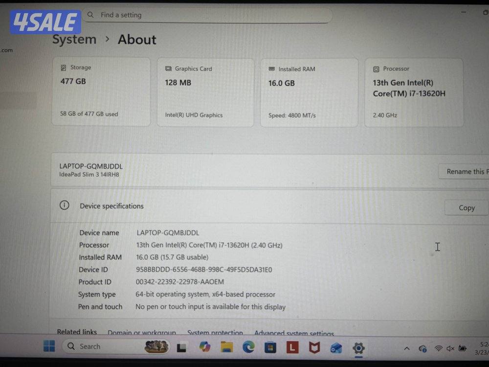 Lenovo idea pad 3 slim7