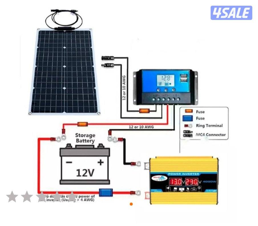 طقم طاقه شمسيه متنقل لتوليد الكهرباء دداخل وخارج المنزل2