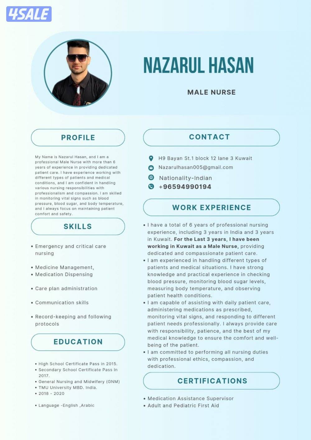 NURSE FOR HOME CARE0