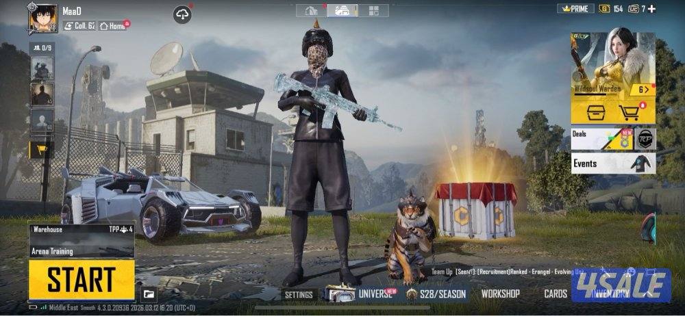 للبيع حساب ببجي مرتب ولايدش الا الصامل0