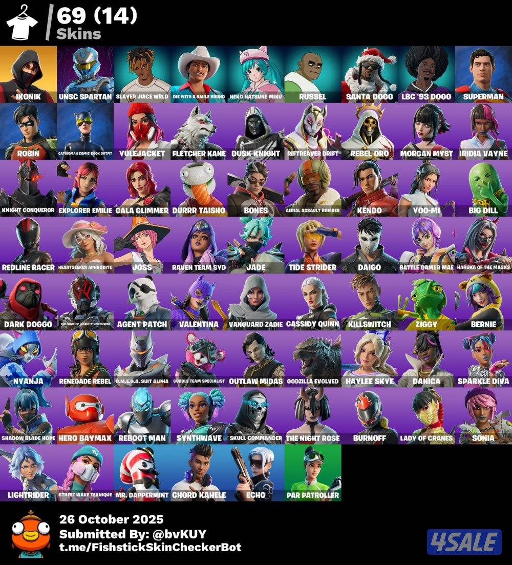 حساب فورتنايت ايكونك 69 سكن قابل للتفاوض رانك انريل ريلود بيع مستعجل0