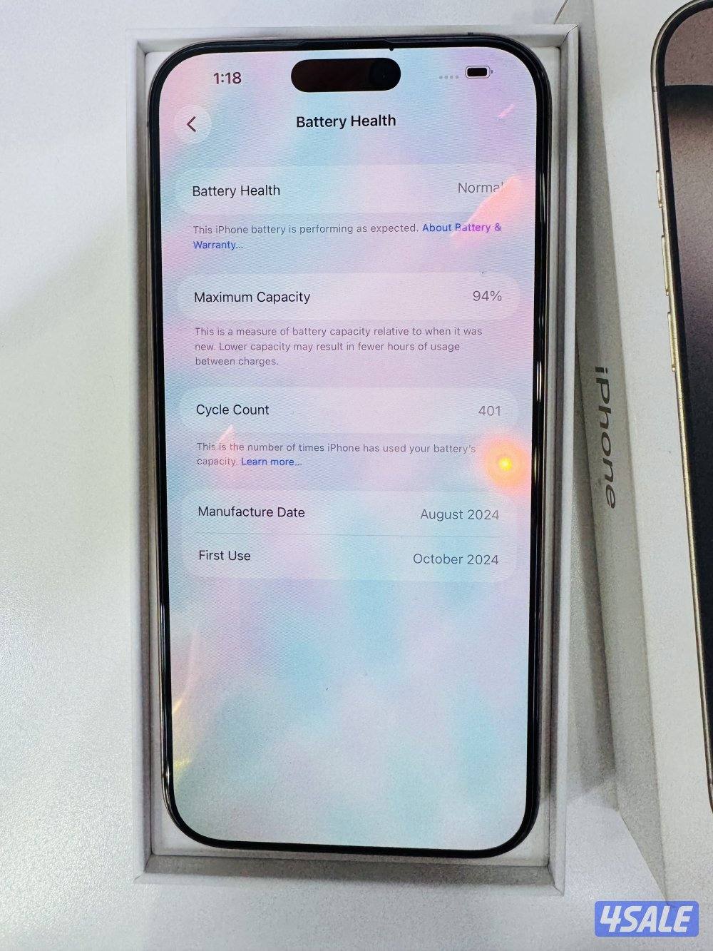 Iphone 16 promax 256gb 94% battery like brand new condition no scratch7