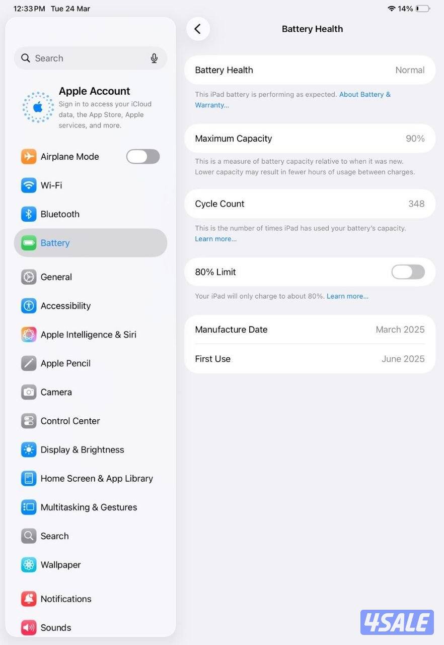 آيباد برو 11 انش – 256 جيجا أسود – معالج M4 – واي فاي مستعمل كالجديد10