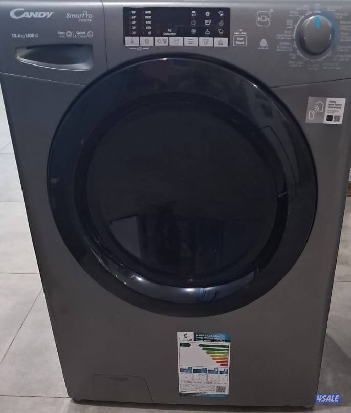 غسالة إيطالي سعة ١٠ كيلو بالمجفف CANDY مع Bluetooth WI FI جديدة تماما0