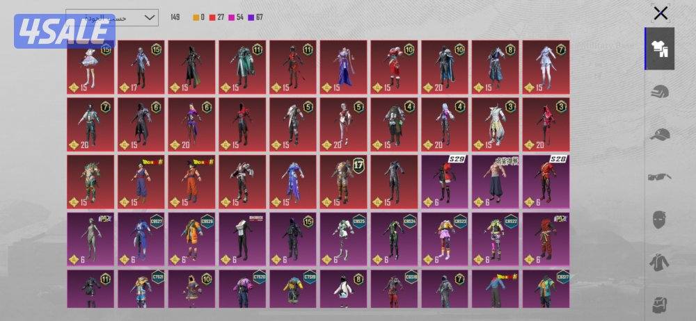 حساب ببجي عالميه لفل ٧٤ الوصف مهم11