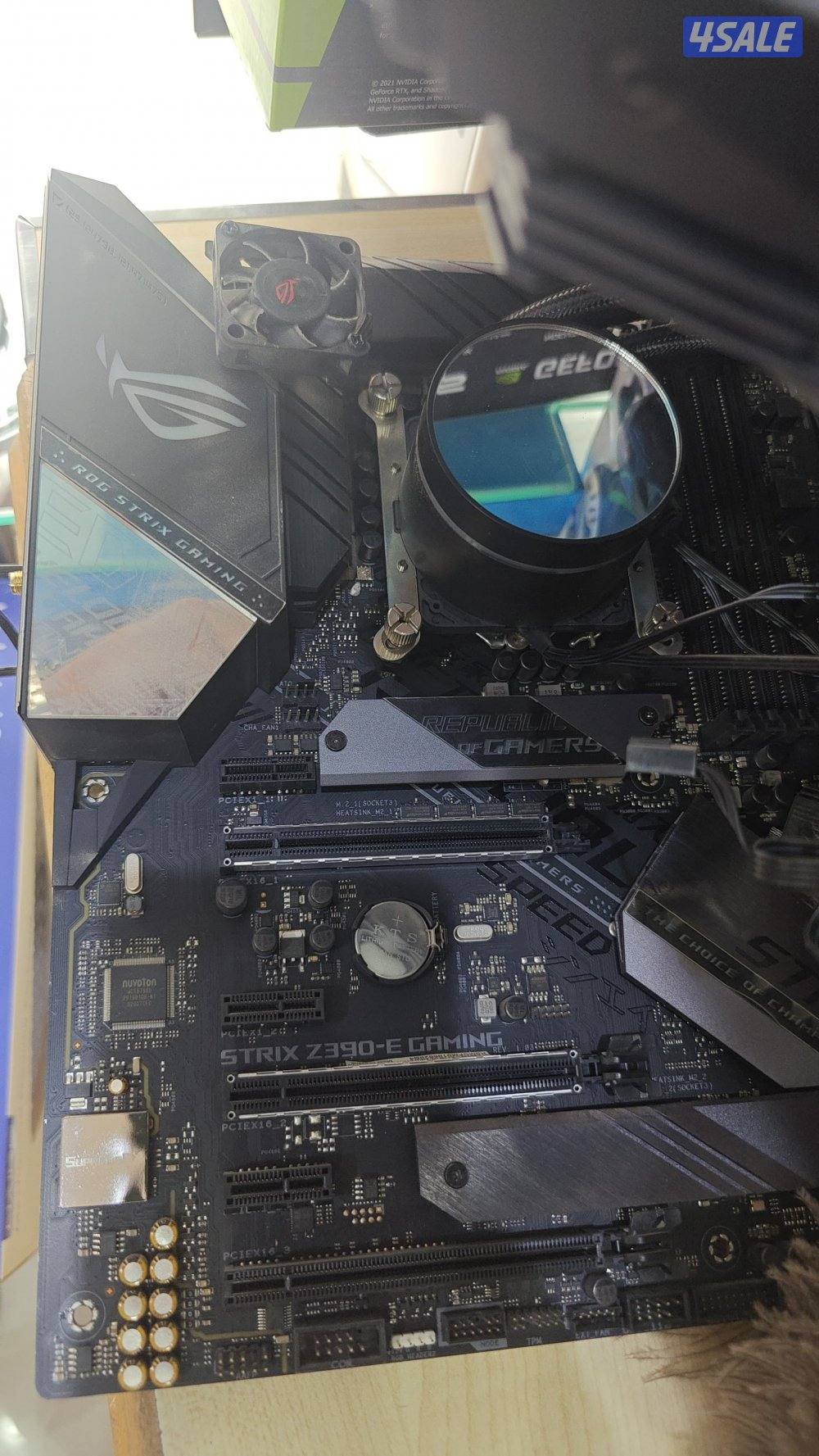 asus mother board and intel core i7 9700k processor and liquid cooler1