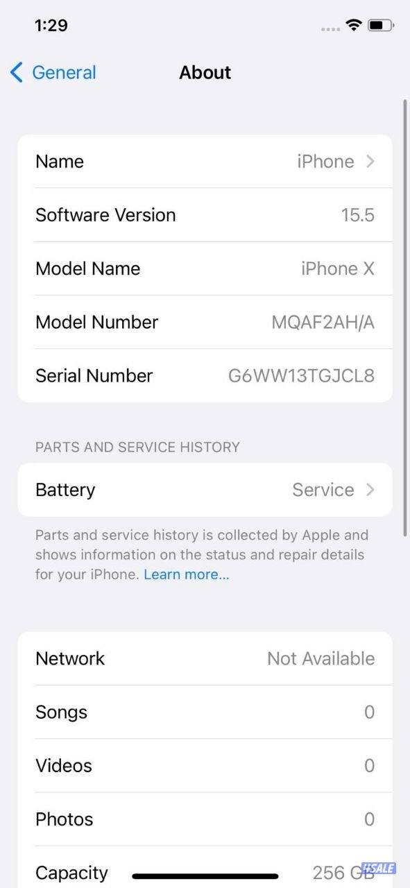 ايفون إكس – 256 جيجا – رمادي – نسبة البطارية 78% – مستعمل كالجديد8