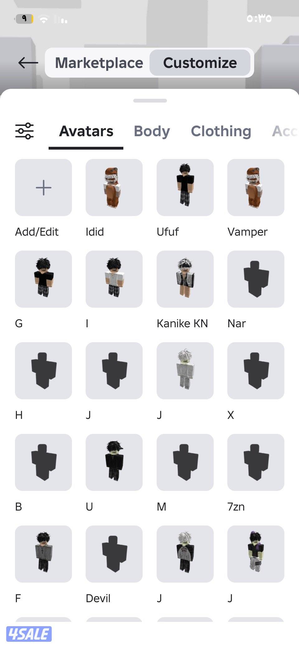 حساب روبلكس مدفوع عليه فوق الخمسين دينار فيه فيس خمس الاف روب انشاء 2214