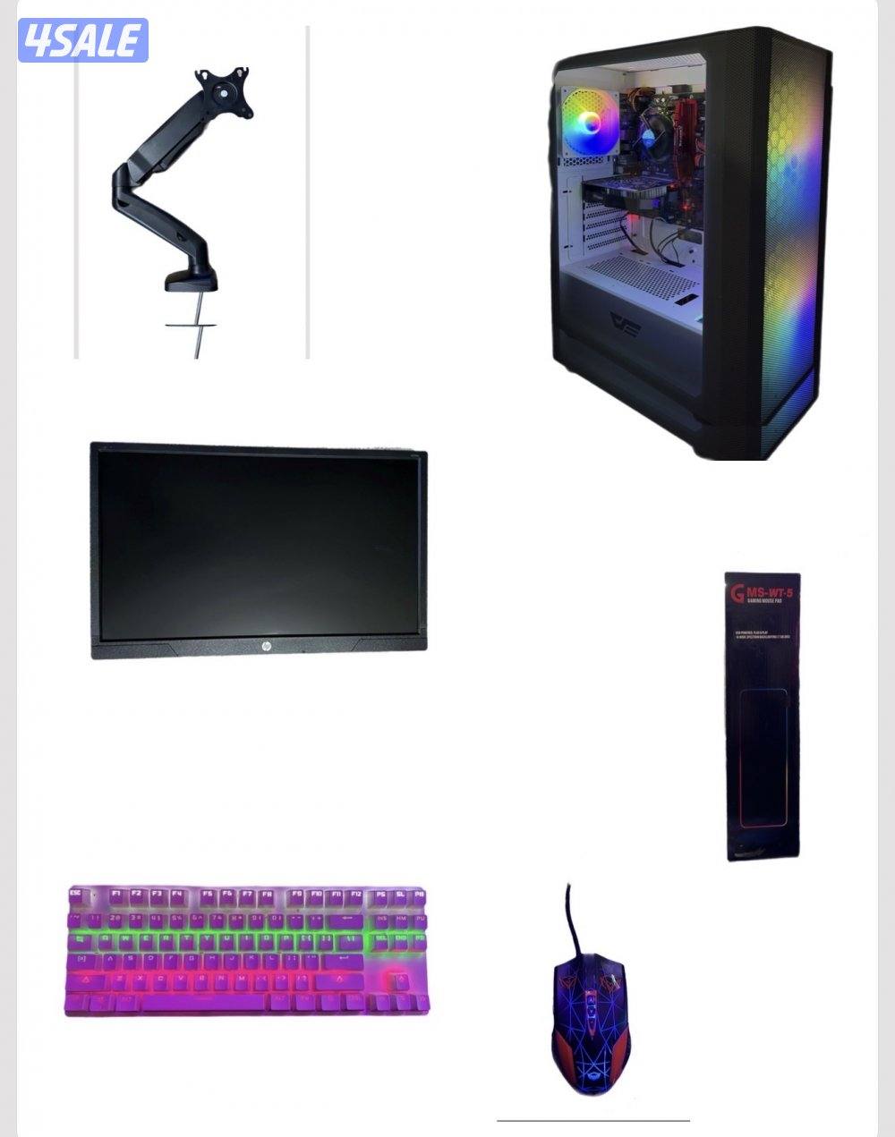 للبيع تجميعة بيسي مع ماوس وكيبورد وشاشه وماوس باد وستاند شاشه0