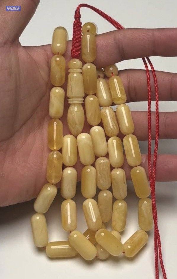 كهرب فرررز قيمر عسل ⚡️⚡️📿🍯٤٠غرام ⚖️الطول ٨.٥العرض ١٨ ملي🗜️ ٤١ خرزة 📿📿0