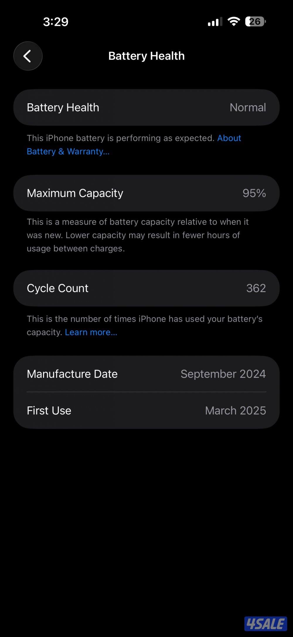 iPhone 16 pro max 95 battery1