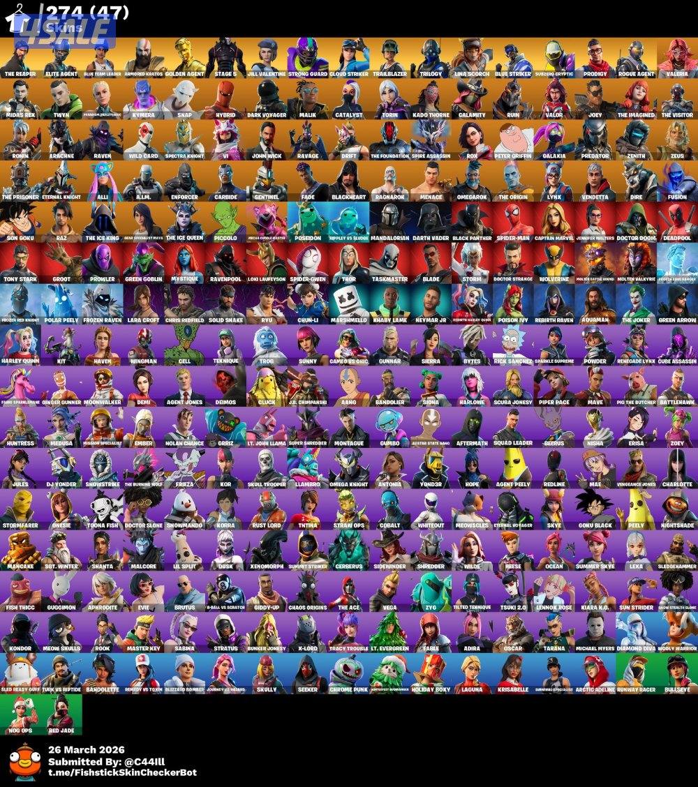 حساب فورت سيزون الثالث كامل 250+ سكن آكس كريتوس وحزم نادره0