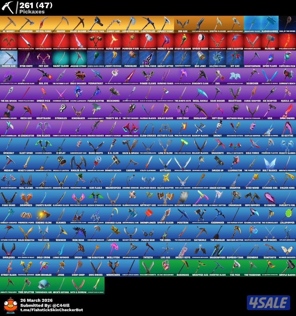 حساب فورت سيزون الثالث كامل 250+ سكن آكس كريتوس وحزم نادره1