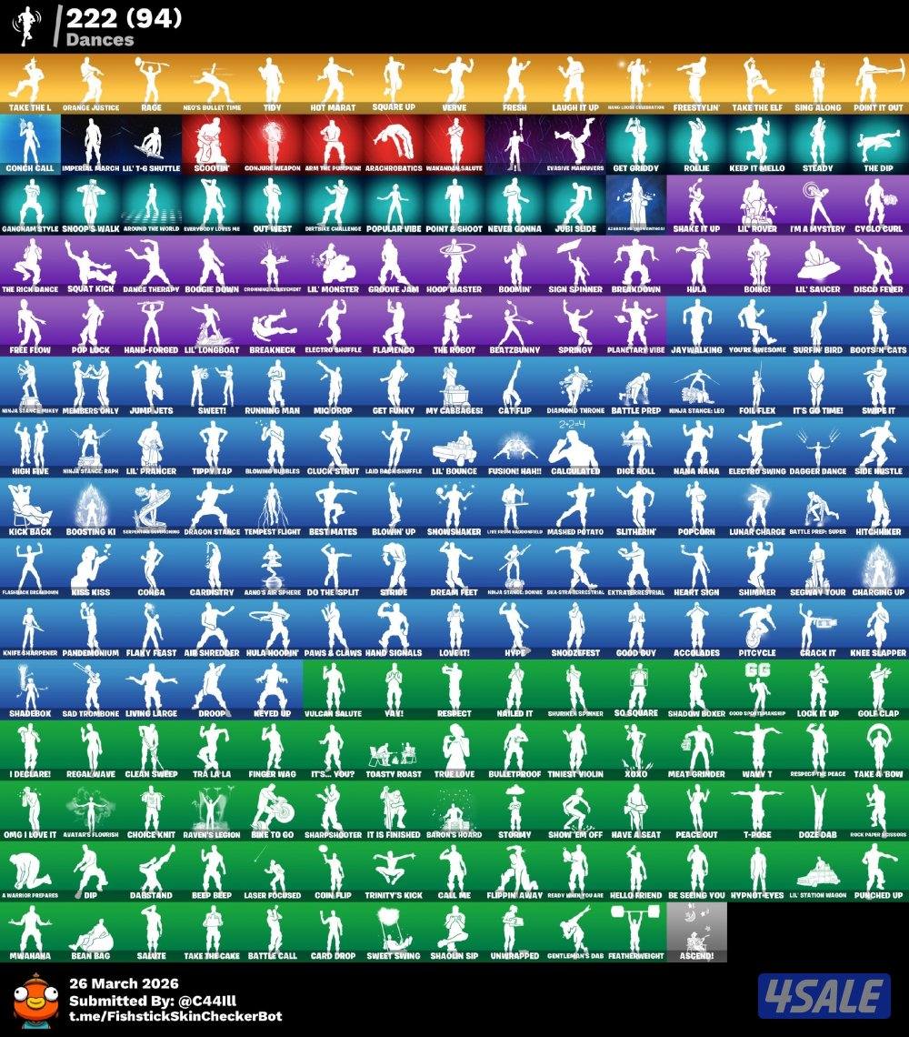 حساب فورت سيزون الثالث كامل 250+ سكن آكس كريتوس وحزم نادره2