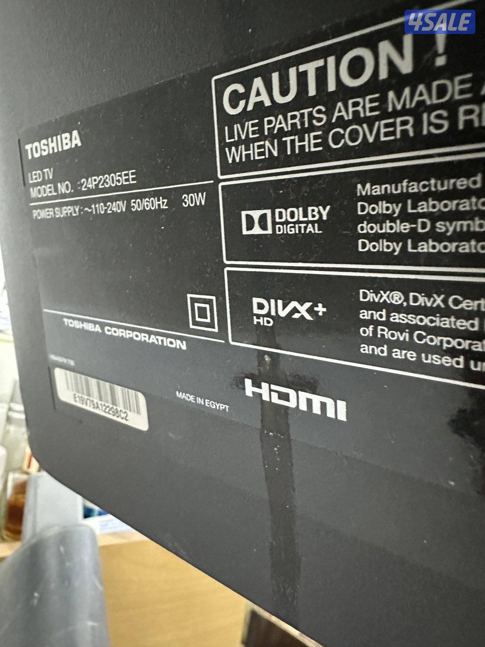 شاشة تلفاز توشيبا ٢٤ بوصة، استعمال خفيف جدا، عادي مو سمارت2