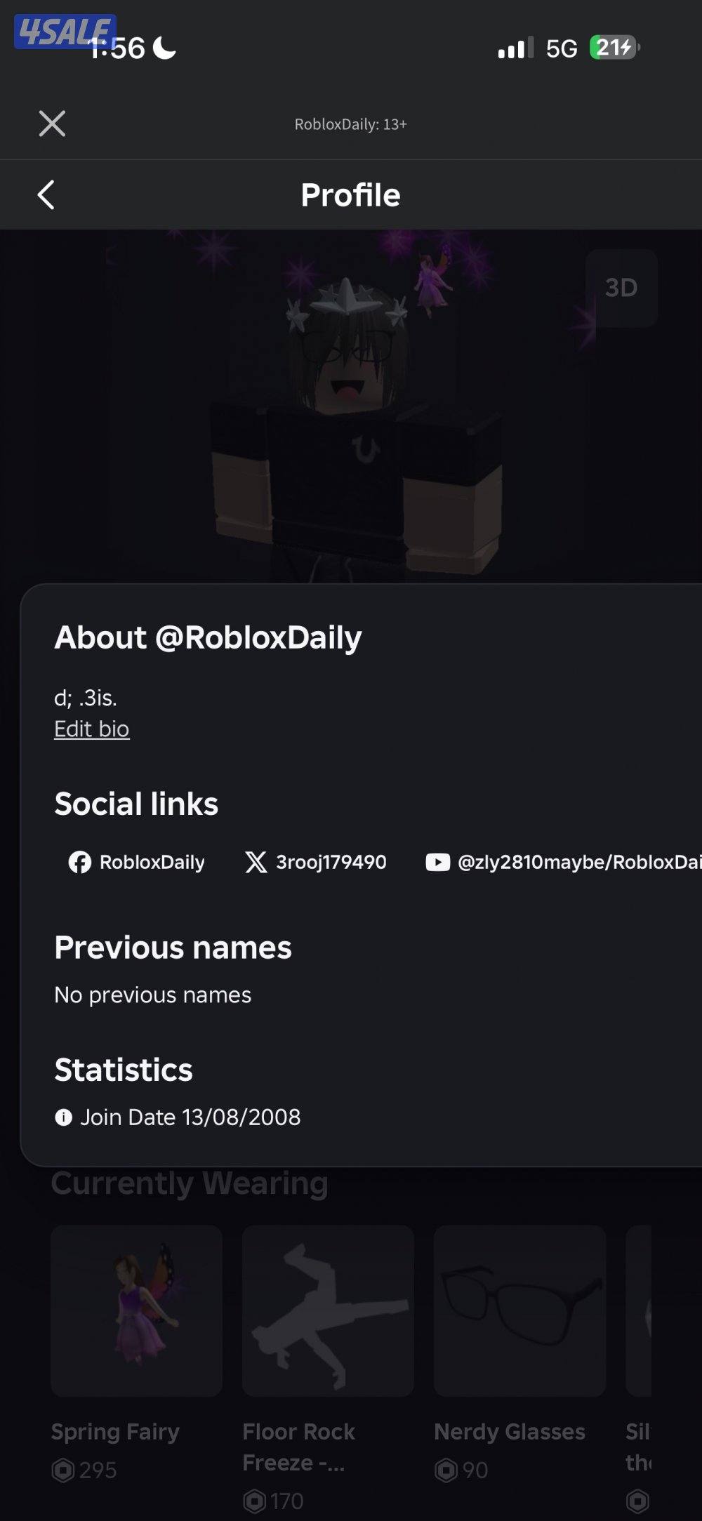 حساب روبلوكس للبيع فيه سكنات عيال الحساب قديم من    تواصل|٢٠٠٨1