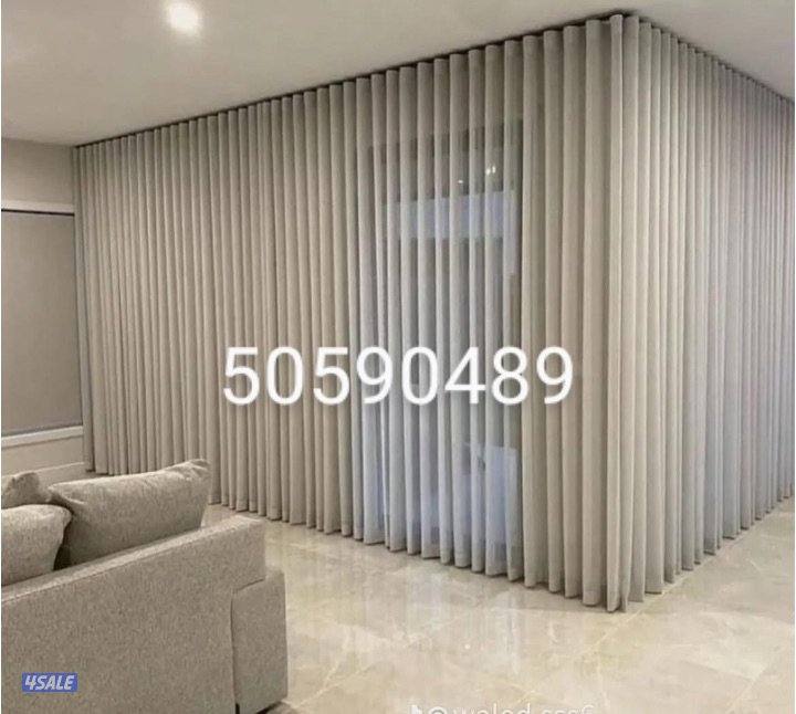 تفصال ستائر ويفز موديل كسرات على خامات النن سعر المتر2