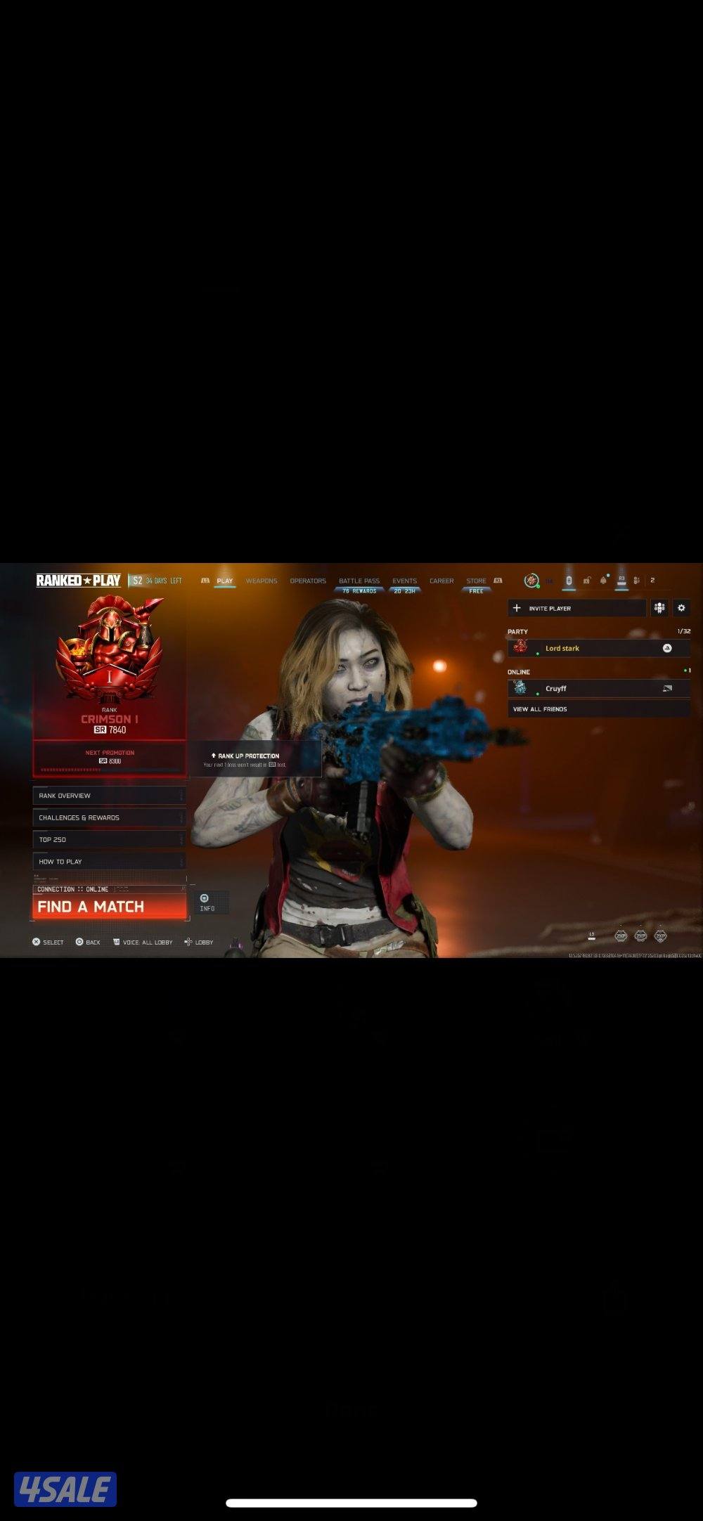 حساب بلاك اوبس 7 للبيع0