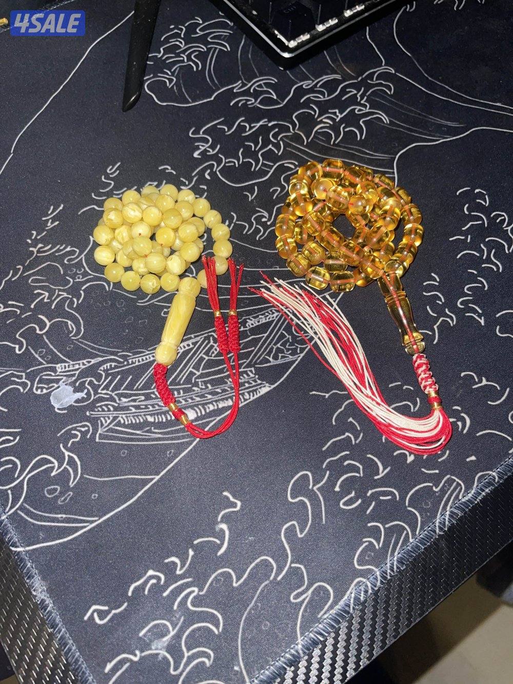 مستكه الماني شفاف 53خرزه وتراب كهرب 55 خرزه 9-9 ملي0